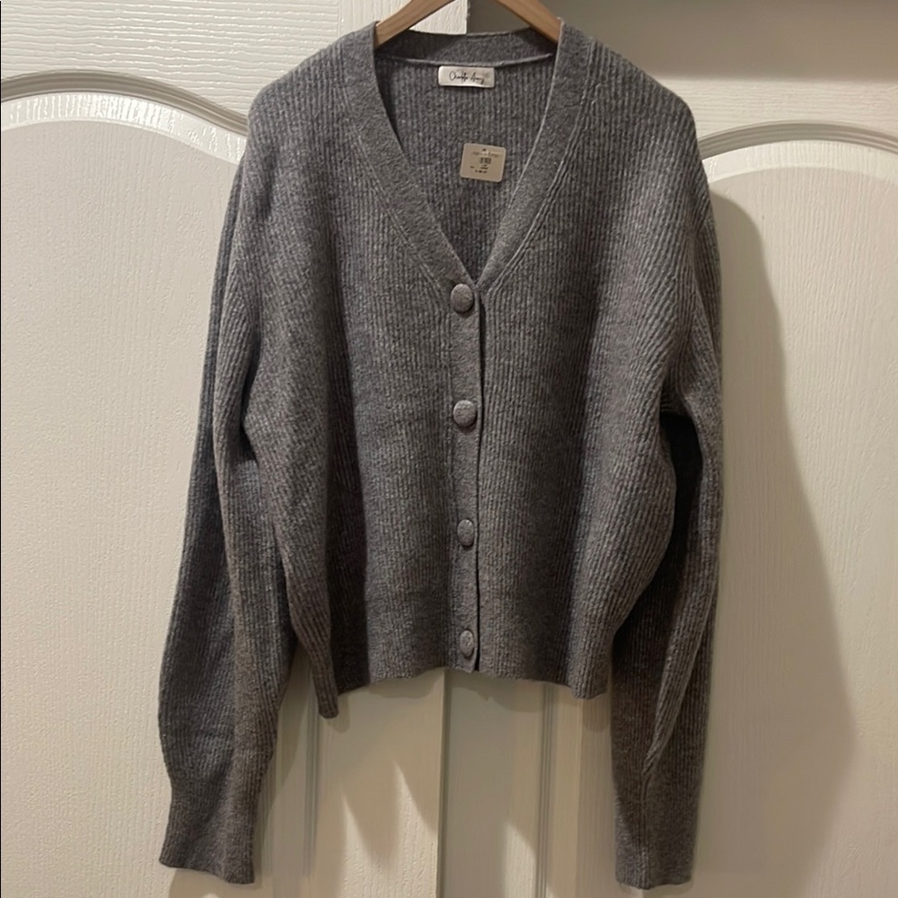 Gray Button-Up Women's Sweater​